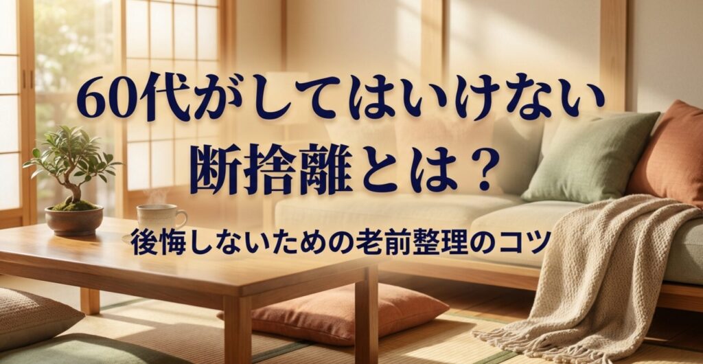 60代がしてはいけない断捨離とは?後悔しない老前整理のコツ