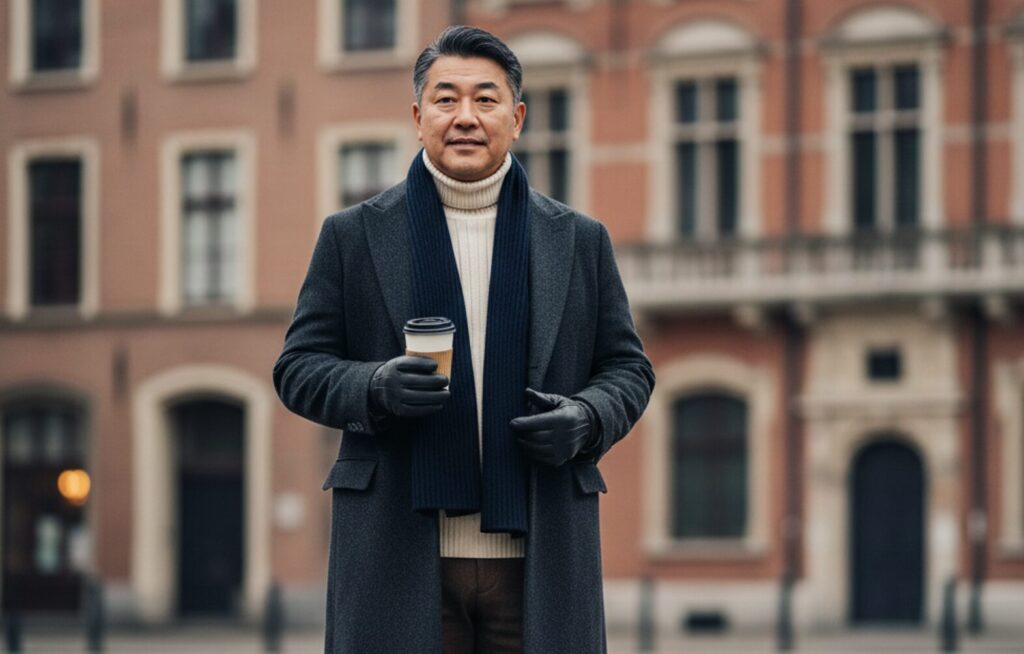 チェスターコートは「Vゾーン」で勝負