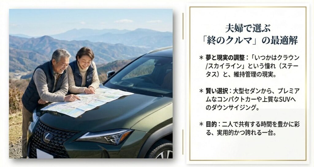 夫婦で共有する時間を豊かに彩るプレミアムコンパクトやSUVの選択
