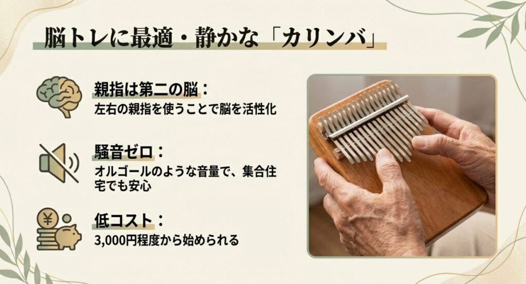脳トレに最適なカリンバなどの指先を使う打楽器